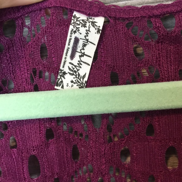 NWOT FREE PEOPLE • Purple Lace undershirt SMALL - Picture 2 of 5